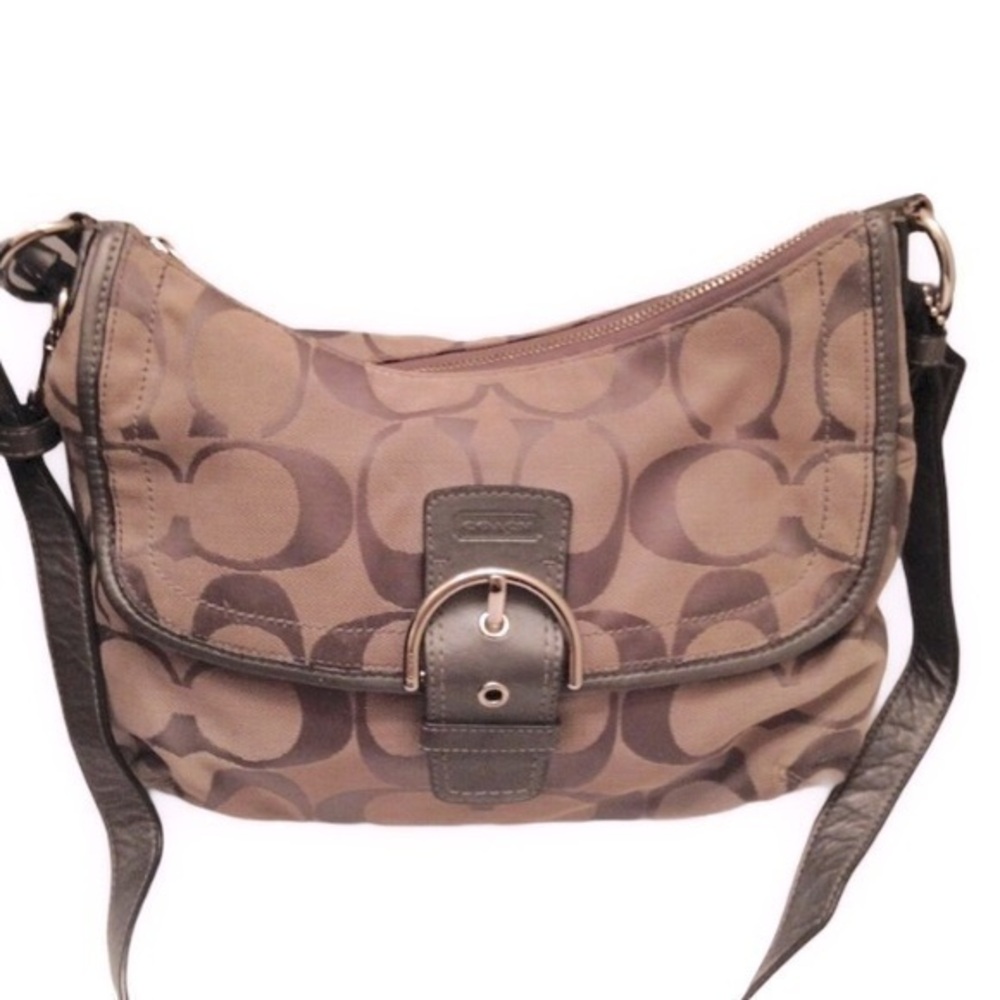 Coach signature gray soho convertible shoulder bag messenger
